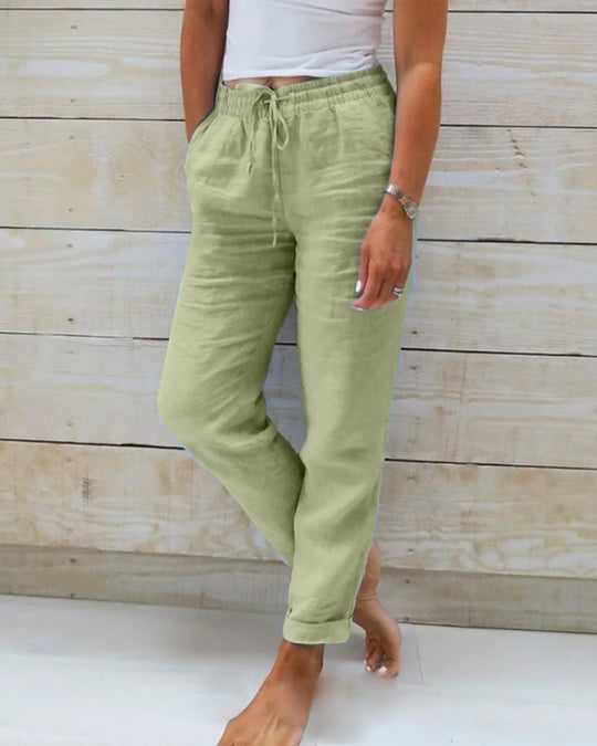 MONIEK™ | Hose mit Gummizug aus Baumwolle und Leinen
