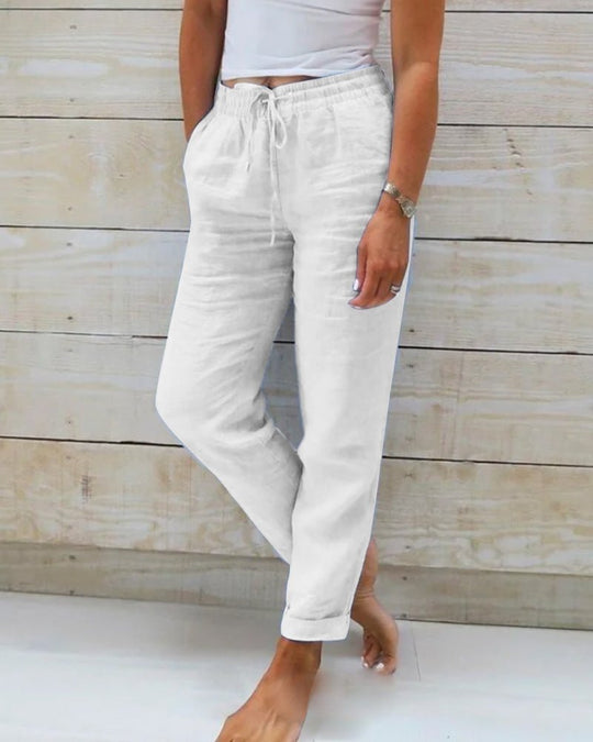 MONIEK™ | Hose mit Gummizug aus Baumwolle und Leinen