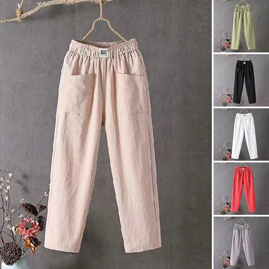 ELISE™ | Hose aus Baumwolle und Leinen