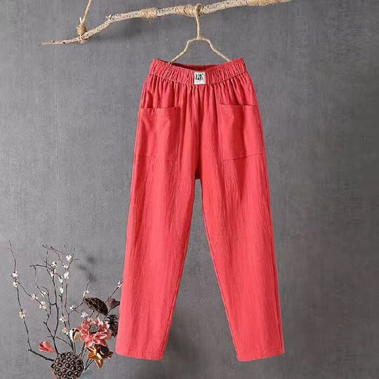 ELISE™ | Hose aus Baumwolle und Leinen