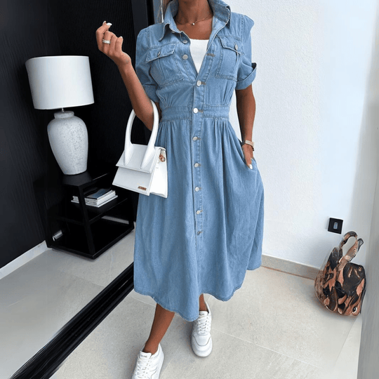 JOYCE™ | Chic Denim Midi Dress
