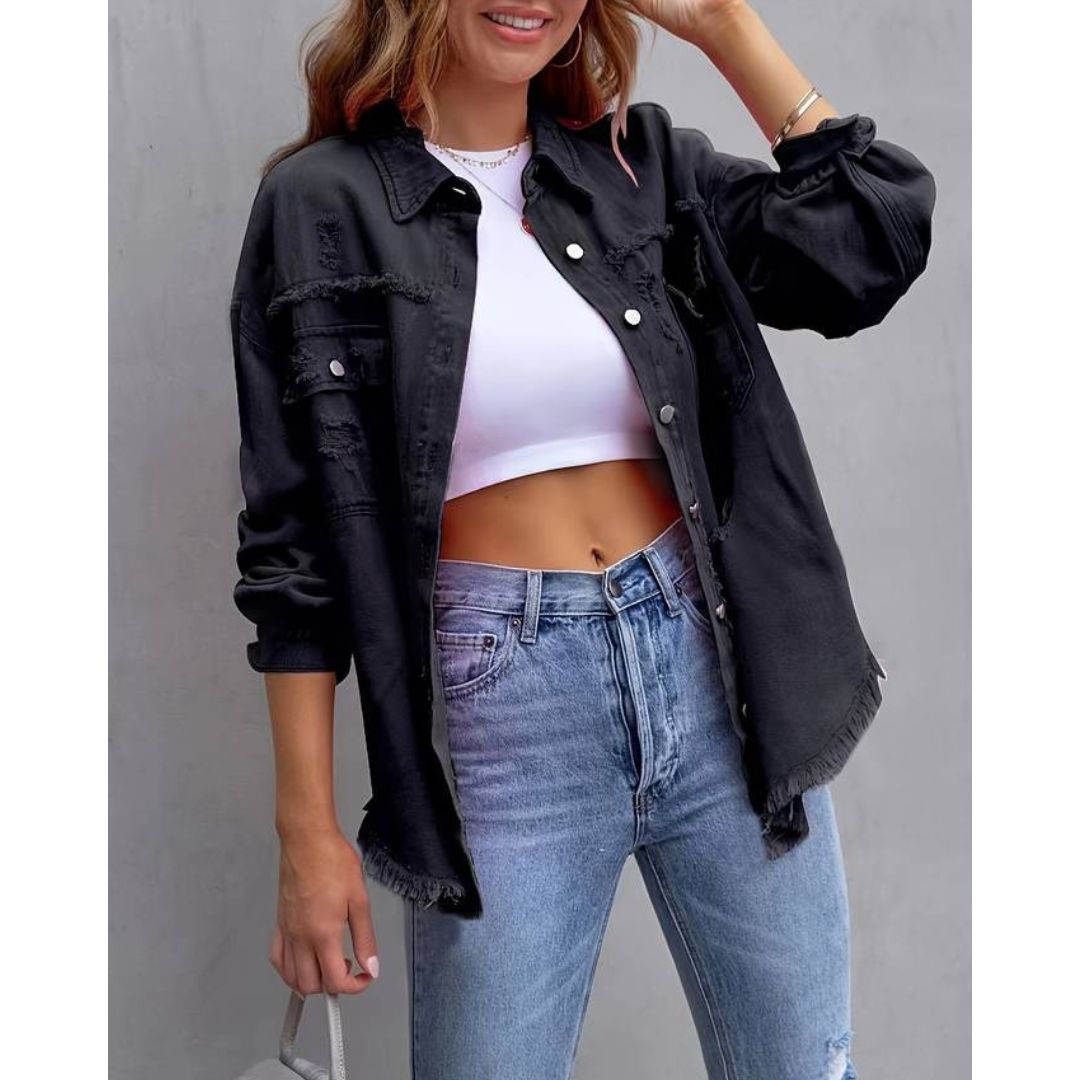 ROXANNE™ | Zerrissene Denim-Jacke