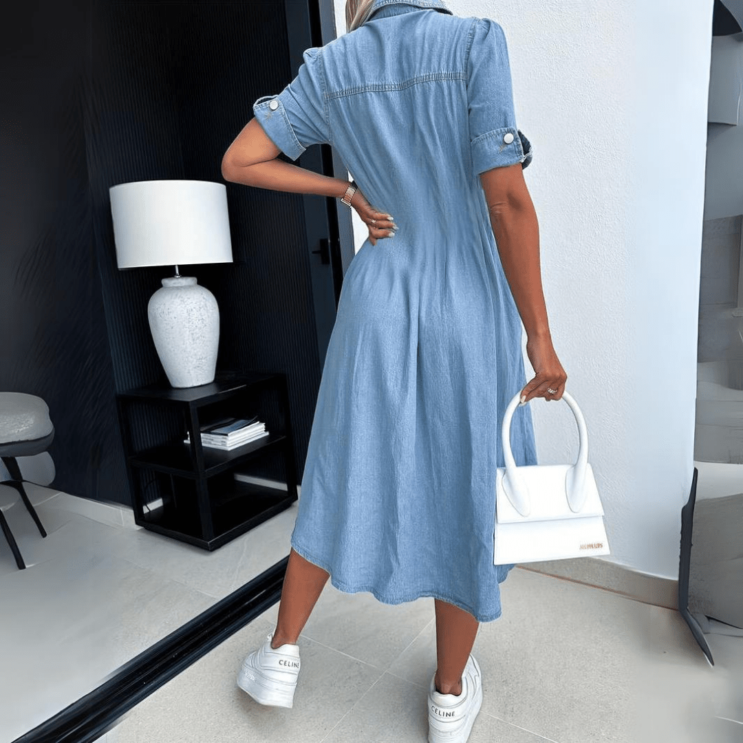 JOYCE™ | Chic Denim Midi Dress