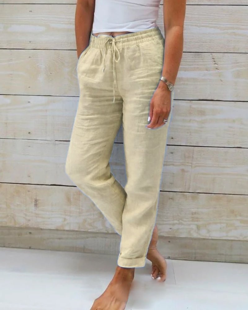 MONIEK™ | Hose mit Gummizug aus Baumwolle und Leinen