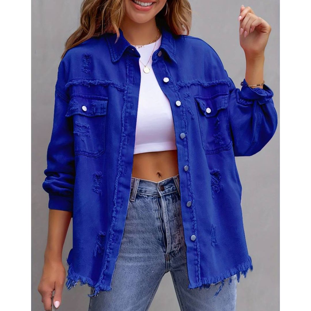 ROXANNE™ | Zerrissene Denim-Jacke