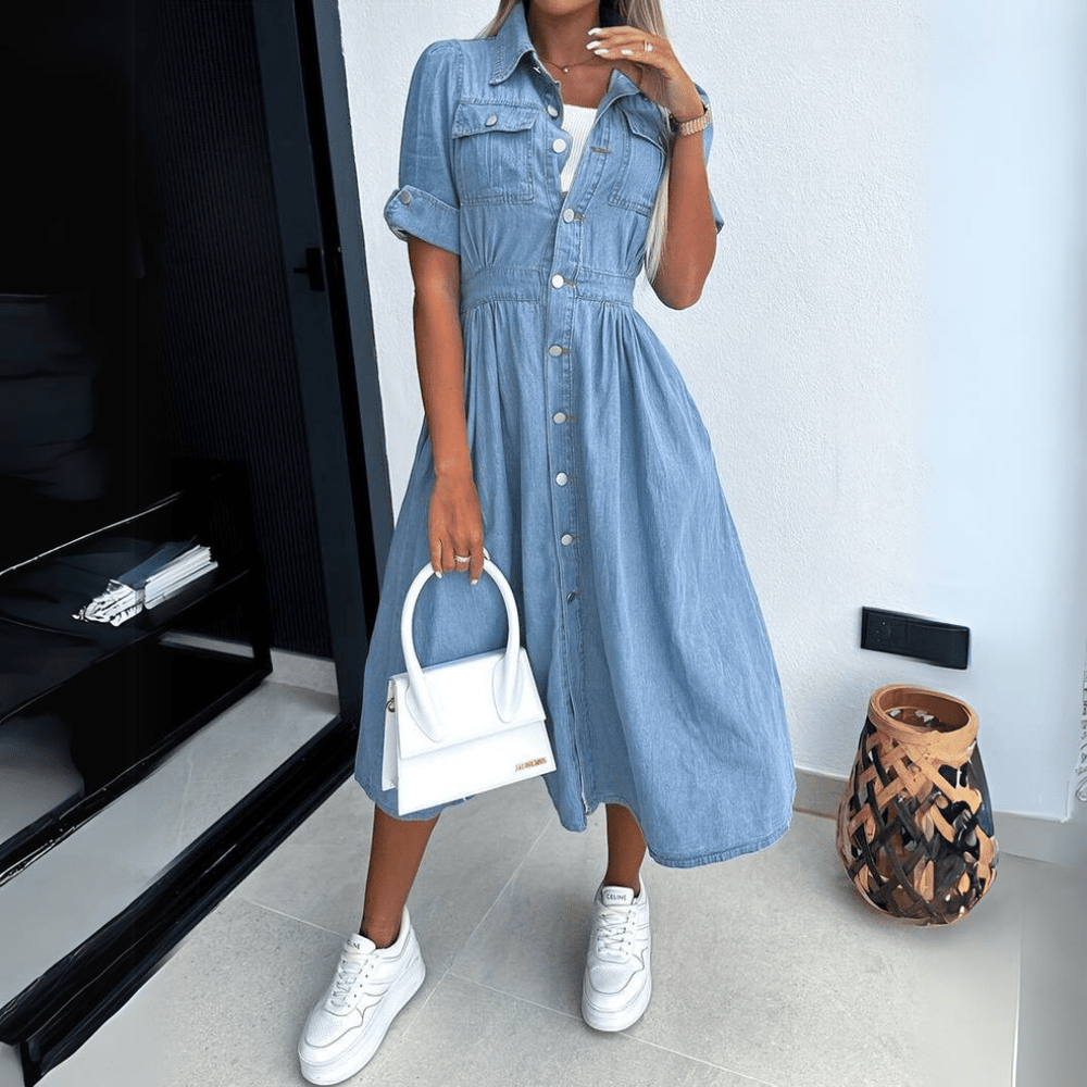JOYCE™ | Chic Denim Midi Dress