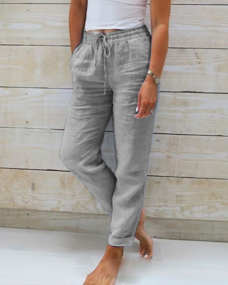 MONIEK™ | Hose mit Gummizug aus Baumwolle und Leinen