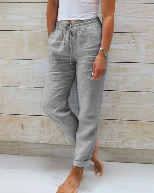 MONIEK™ | Hose mit Gummizug aus Baumwolle und Leinen