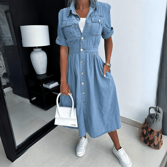 JOYCE™ | Chic Denim Midi Dress