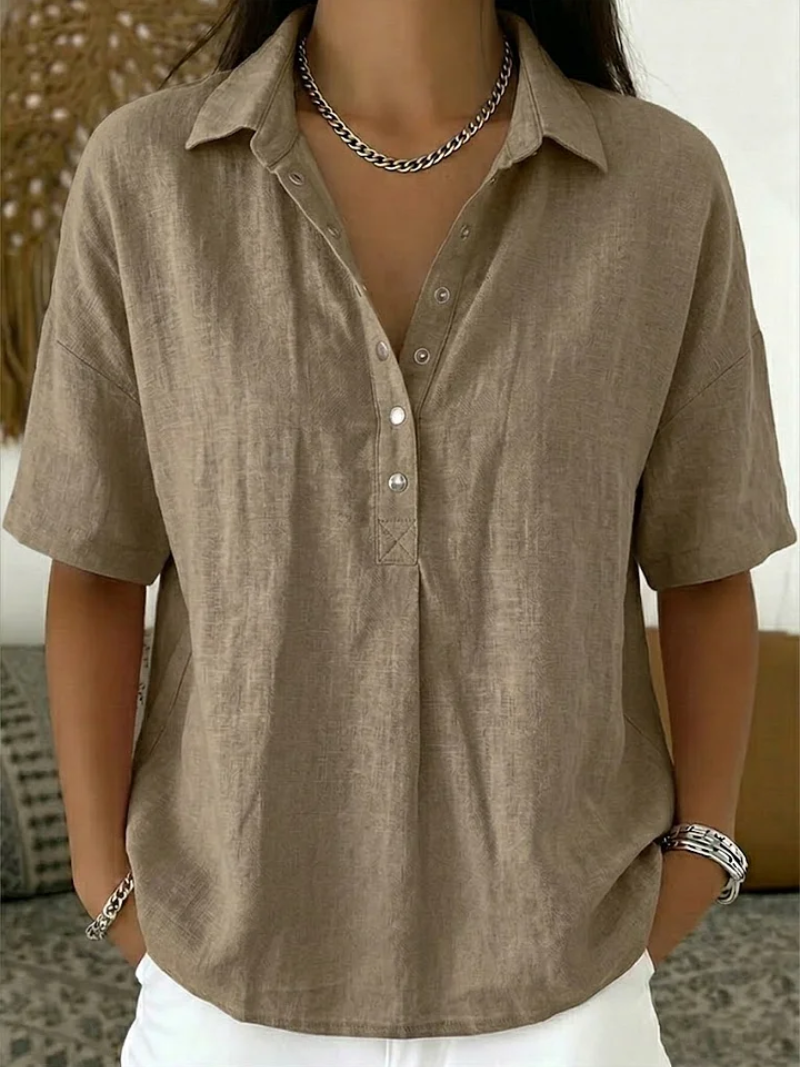 YO-ANNE™ | Elegant Button-Up Blouse
