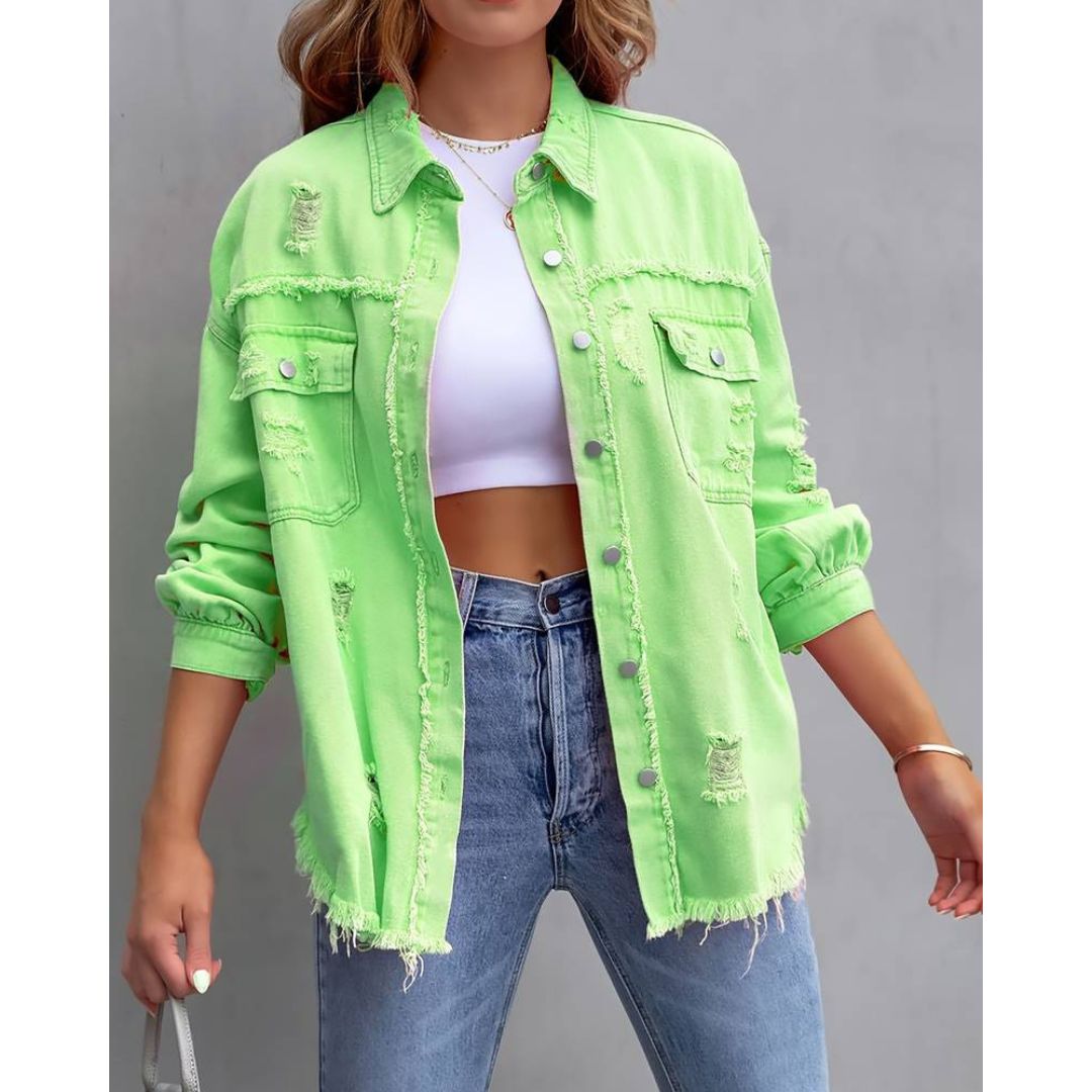 ROXANNE™ | Zerrissene Denim-Jacke