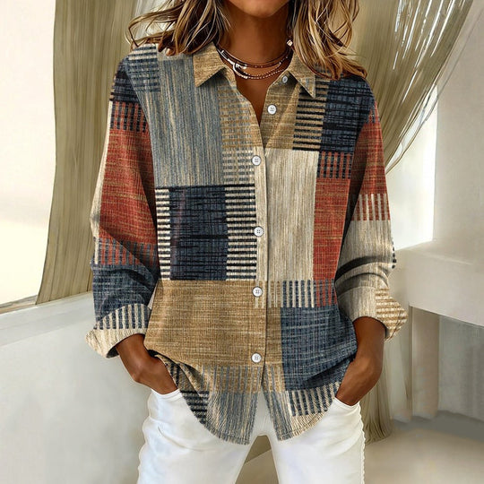 LETTA™ |Vintage Colour Block Blouse