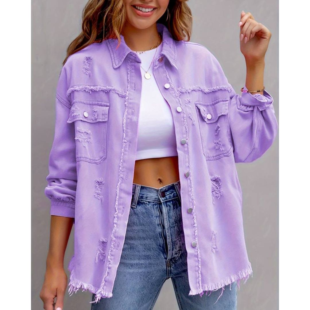 ROXANNE™ | Zerrissene Denim-Jacke
