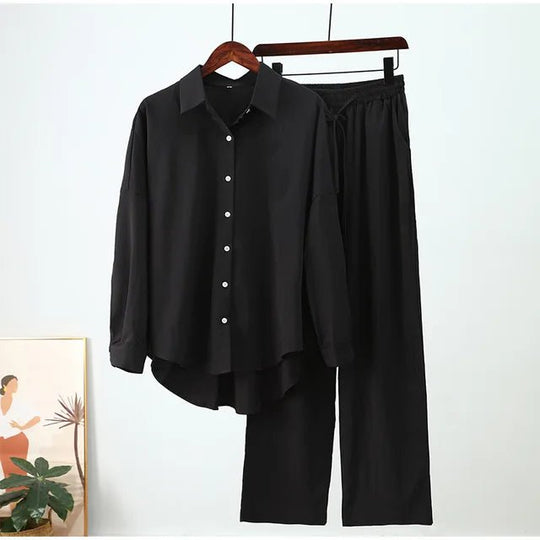ROMEE™ | Langarmhemd Und Weit Geschnittene Hose Set
