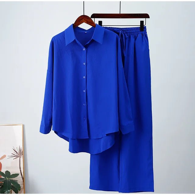 ROMEE™ | Langarmhemd Und Weit Geschnittene Hose Set