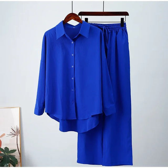 ROMEE™ | Langarmhemd Und Weit Geschnittene Hose Set
