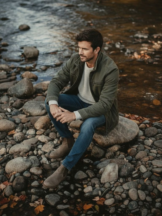 MAXIME™ | Vintage Olive Field Jacket