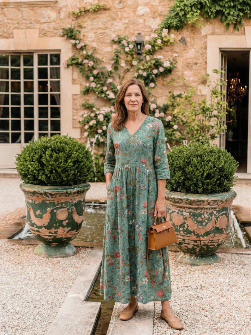 MARLOT™ | Floral Cotton Maxi Dress