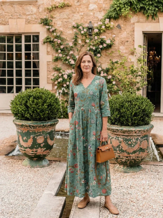 MARLOT™ | Floral Cotton Maxi Dress