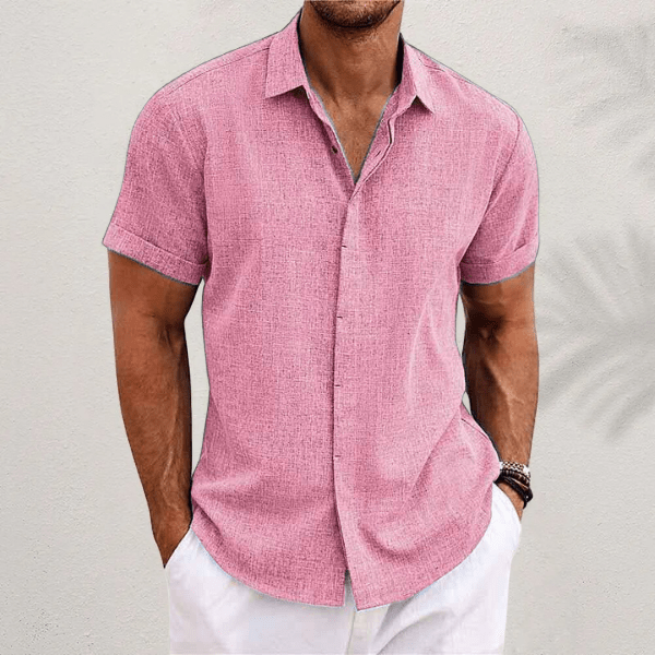 MORGAN™ | Short-sleeved cotton and linen shirt