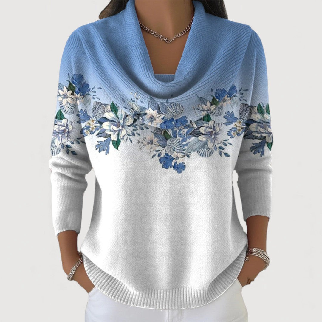 ALORA™ | Floral jumper with soft neckline