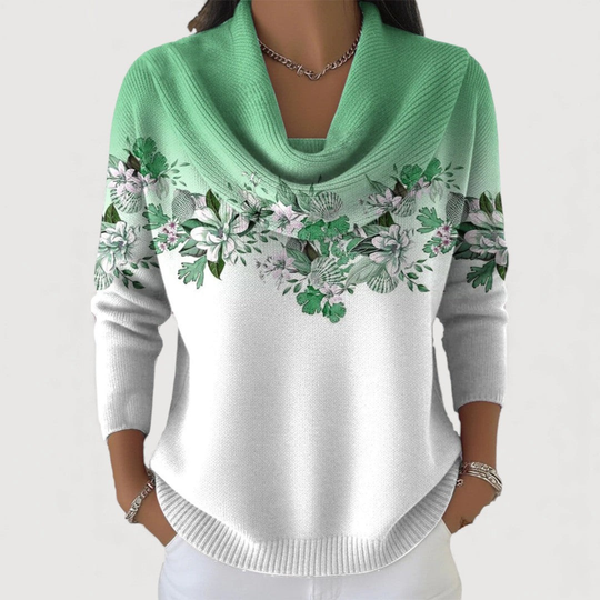 ALORA™ | Floral jumper with soft neckline