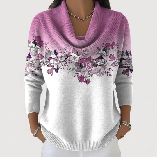 ALORA™ | Floral jumper with soft neckline