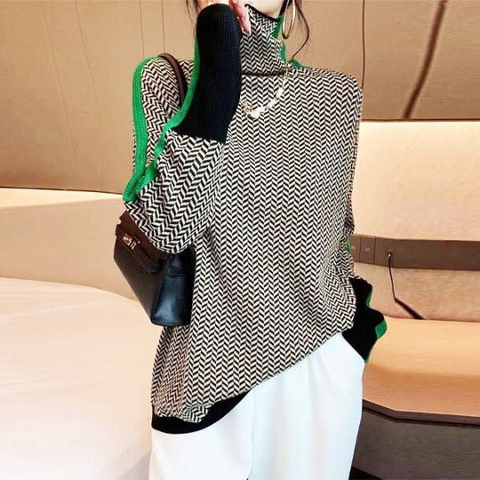 HELGA™ | Contrast Stripe Pullover