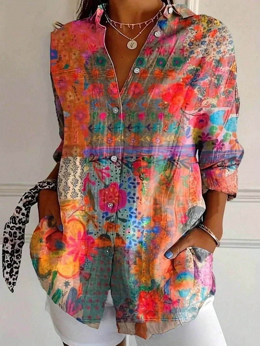 ASTRID™ | Colourful patterned blouse