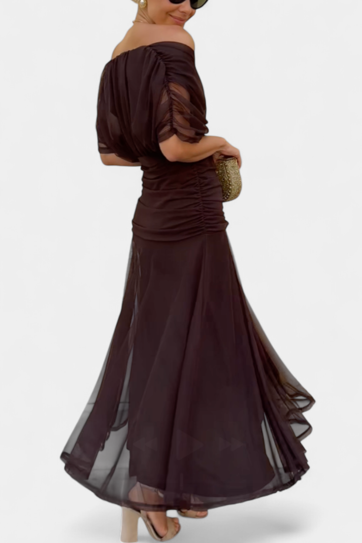 LUIZA™ | Long Floral V Neck Dress