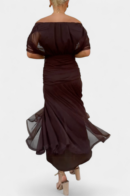 LUIZA™ | Long Floral V Neck Dress