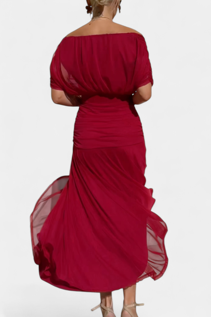 LUIZA™ | Long Floral V Neck Dress