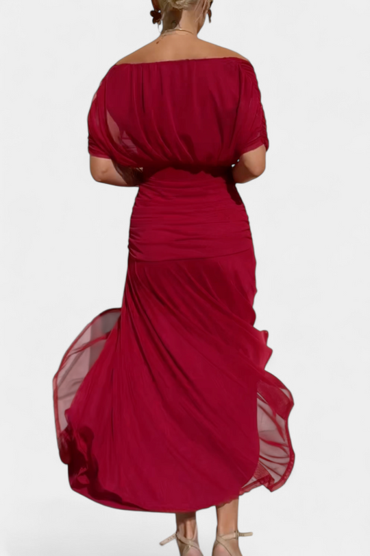 LUIZA™ | Long Floral V Neck Dress