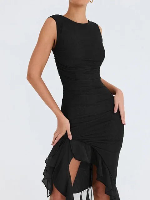 ROSS™ | Midi-Kleid mit Rüschen