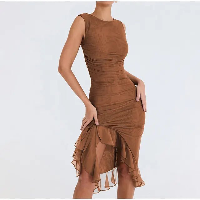 ROSS™ | Midi-Kleid mit Rüschen