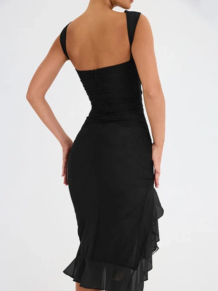 ROSS™ | Midi-Kleid mit Rüschen