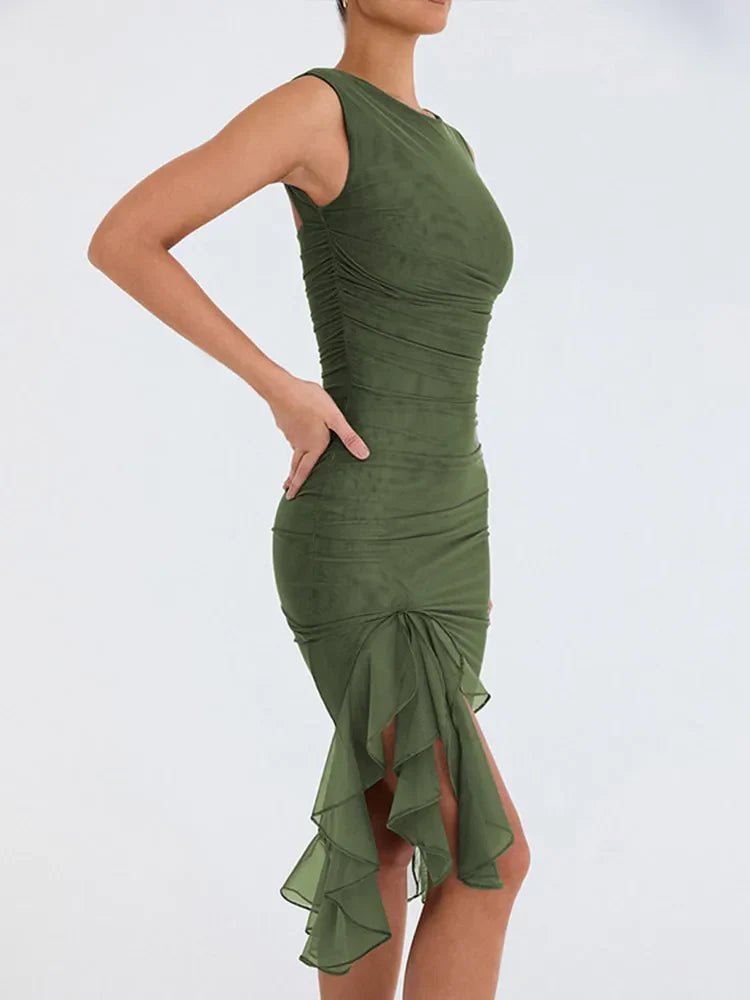ROSS™ | Midi-Kleid mit Rüschen