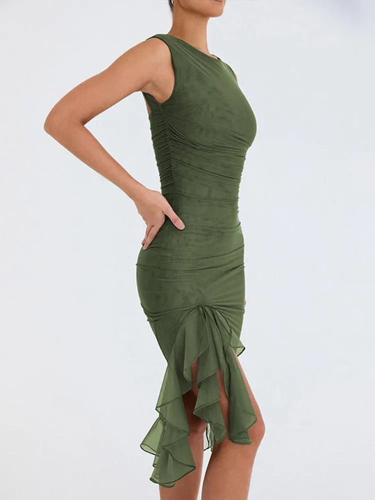 ROSS™ | Midi-Kleid mit Rüschen
