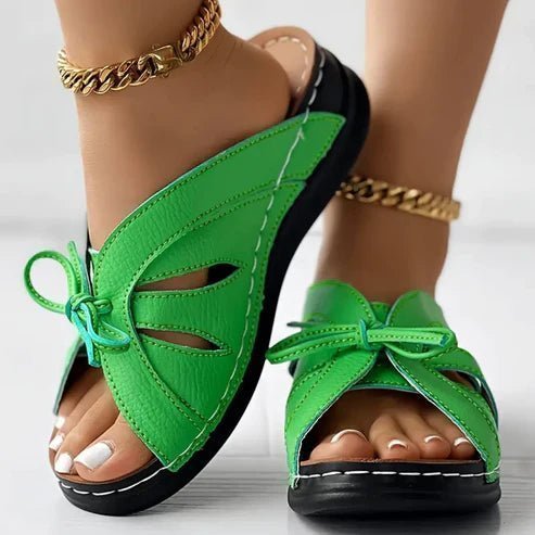 Uniqcomfy Sport Bowknot Bogen Unterstützung Keil Sandalen