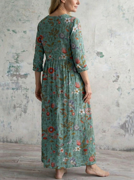 MARLOT™ | Floral Cotton Maxi Dress