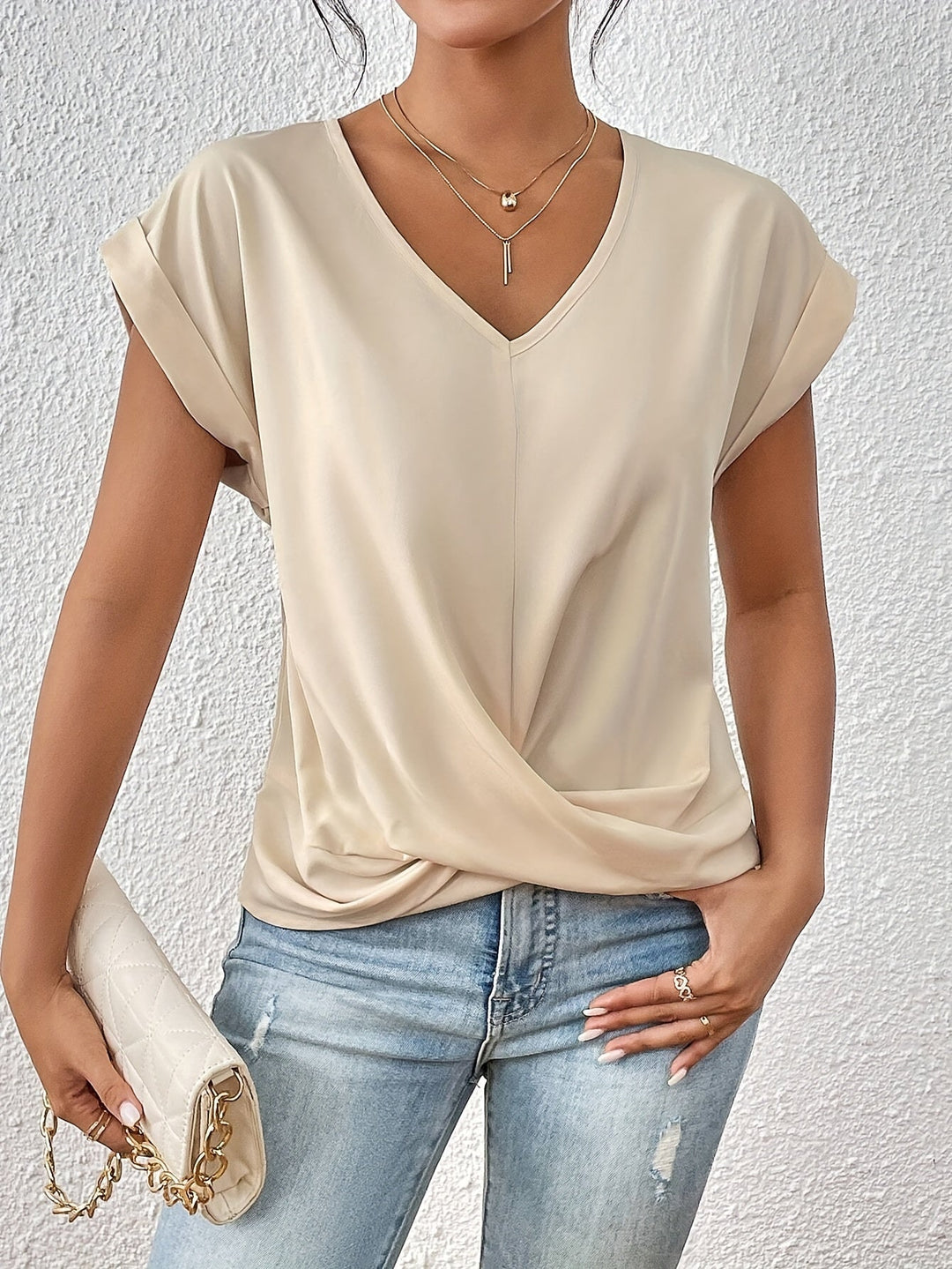 SADIA™ | Elegant Short Sleeve Top
