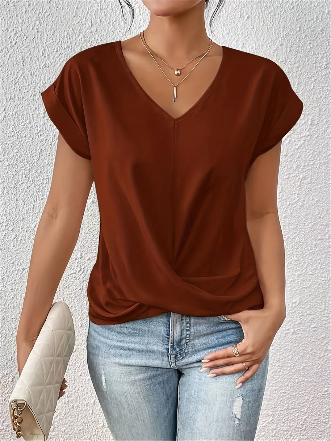 SADIA™ | Elegant Short Sleeve Top