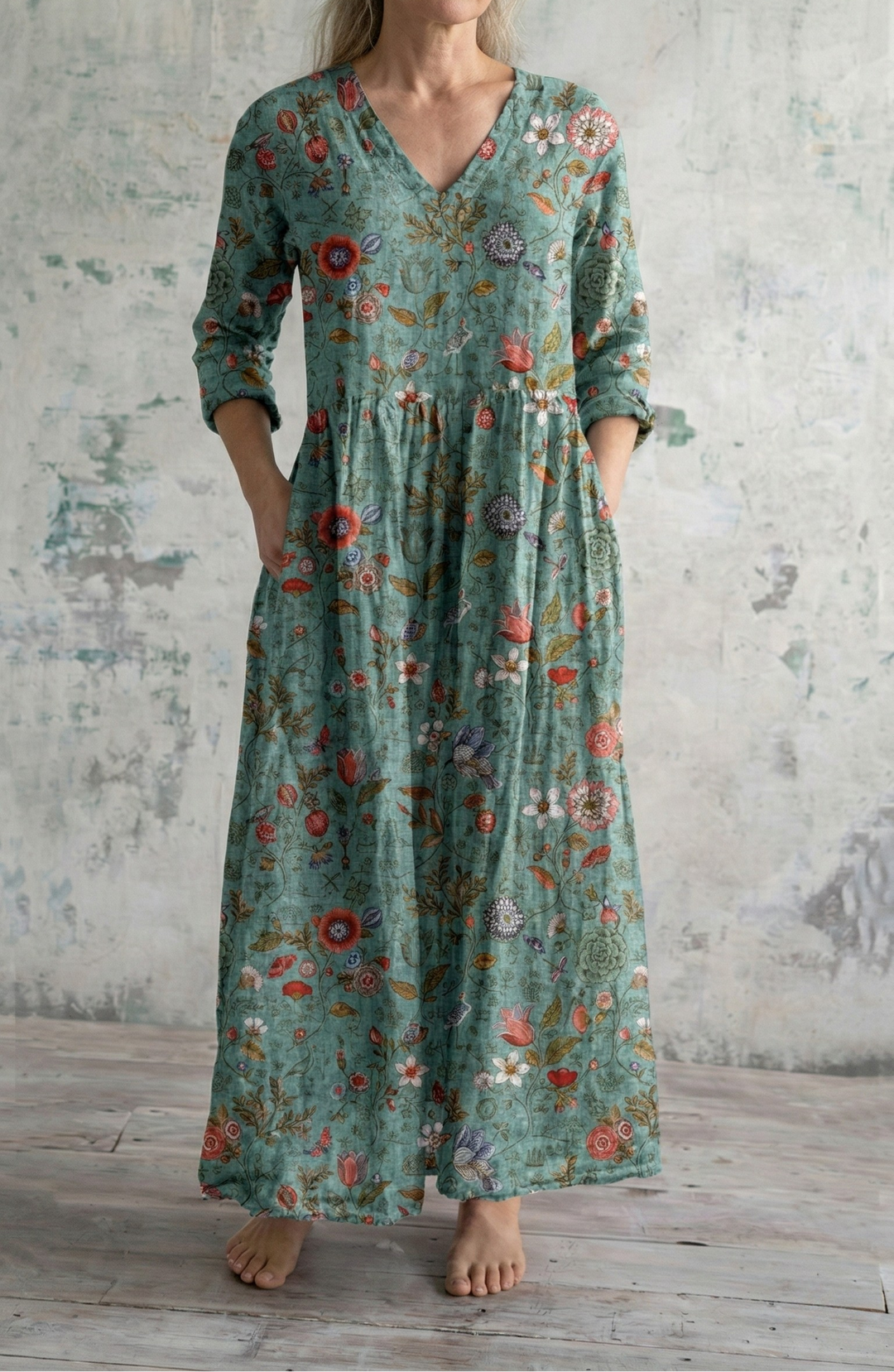 MARLOT™ | Floral Cotton Maxi Dress