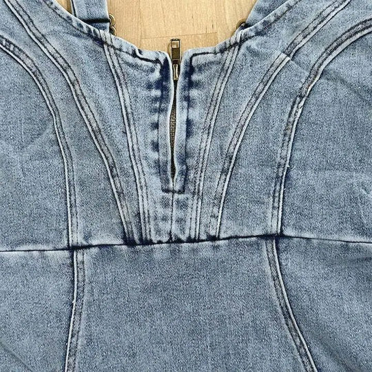 NOËLLE™ | Jeanskleid mit verstellbaren Trägern