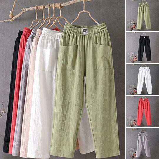 ELISE™ | Hose aus Baumwolle und Leinen