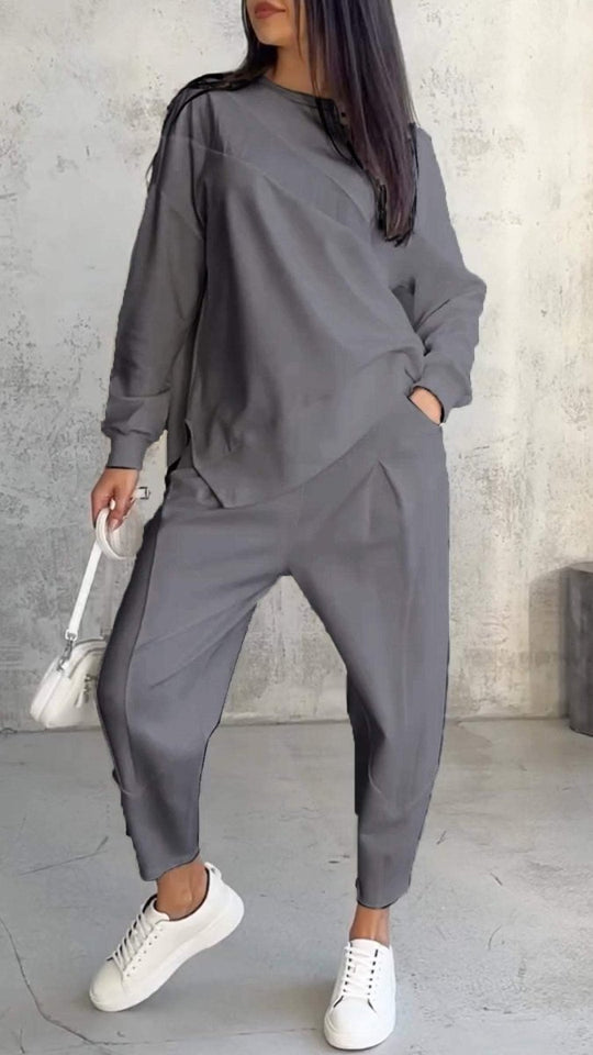 BABETTE™ | Two-piece set with round neckline and long sleeves