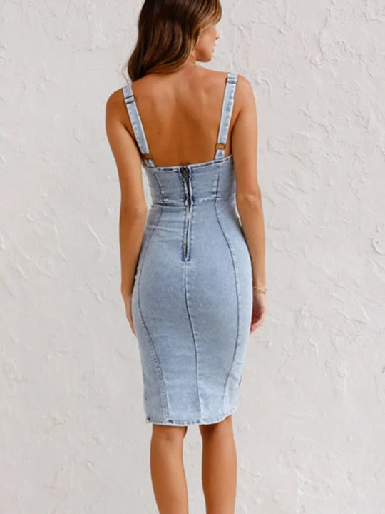 NOËLLE™ | Jeanskleid mit verstellbaren Trägern