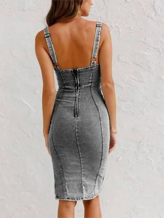 NOËLLE™ | Jeanskleid mit verstellbaren Trägern
